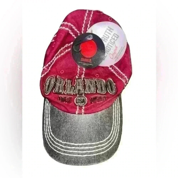 Ronin Ruth Orlando Only USA Style One Size Hat Red and Gray - Picture 5 of 5